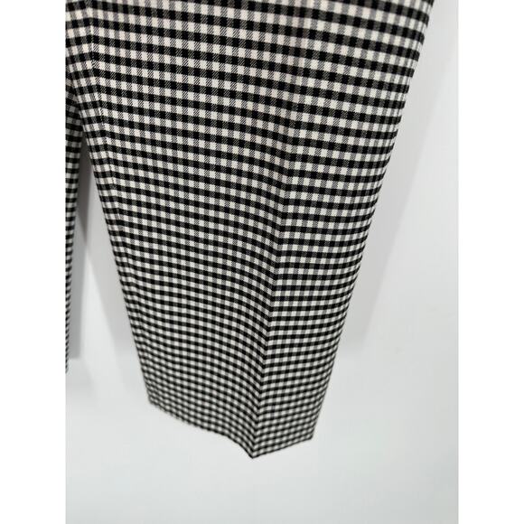 Carlisle Pants Women 14 Black Cream Checkered Wool Blend Hidden Side Zip - Picture 4 of 9